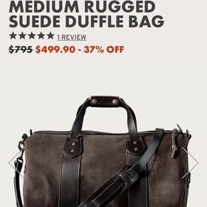 Filson Medium Rugged Suede Duffle Bag